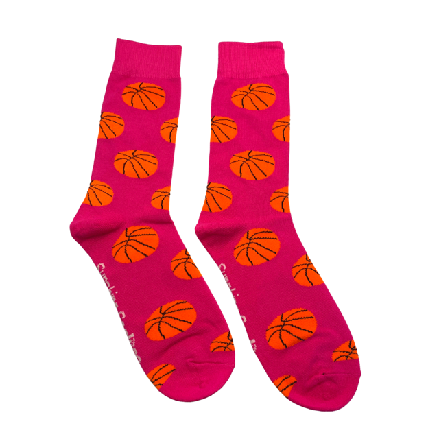 Pink Crazy Basketball Socks